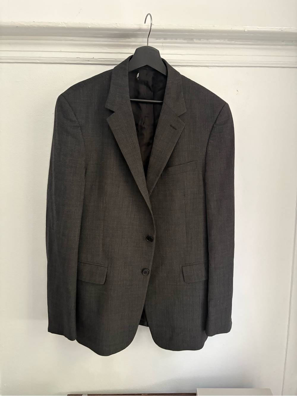 Prada Charcoal Gray Two-Button Wool Blazer